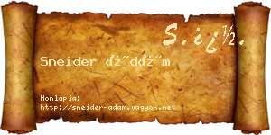 Sneider Ádám névjegykártya